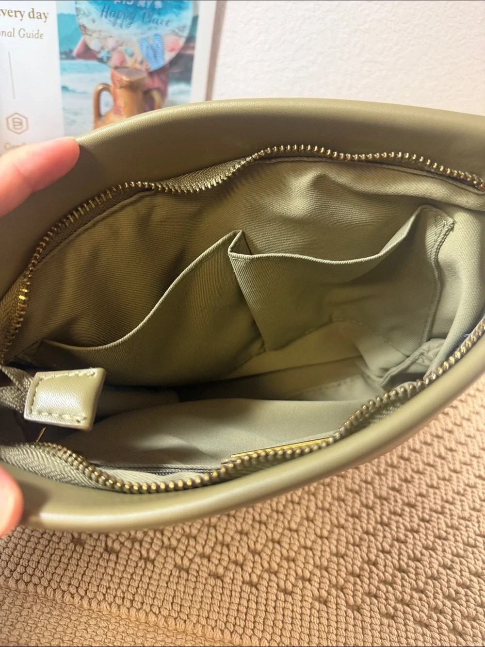 Antik Kraft Olive Green Geometric Knotted Strap Crossbody Bag